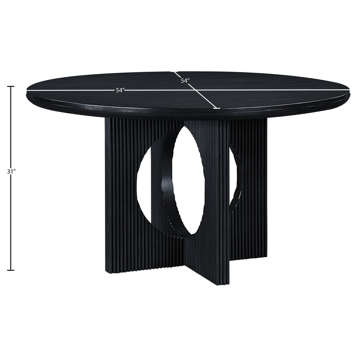 Rivas 54in Black Wood And Veneer Dining Table