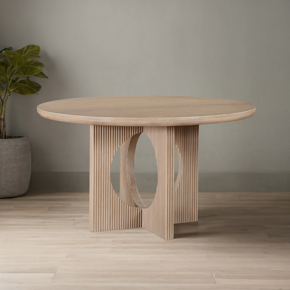 Rivas 54in Natural Wood And Veneer Dining Table