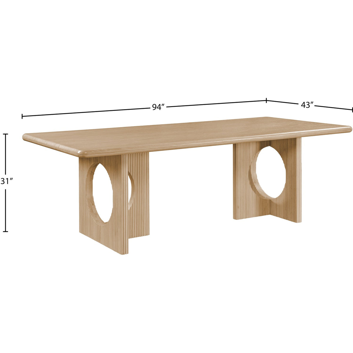 Rivas 94in Natural Wood And Veneer Dining Table