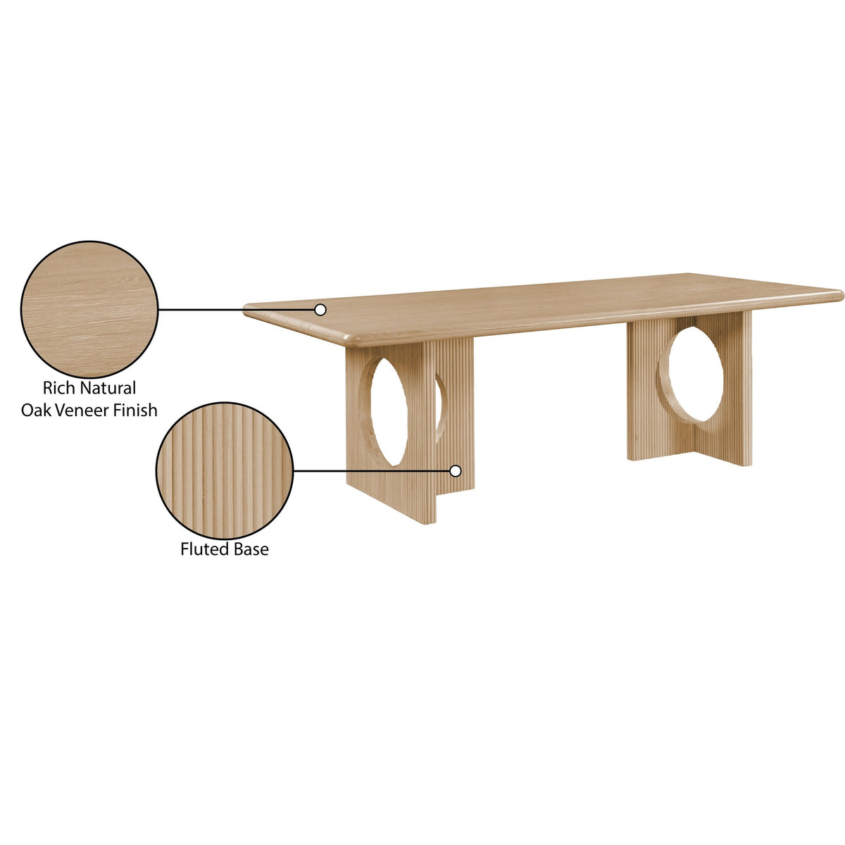 Rivas 94in Natural Wood And Veneer Dining Table
