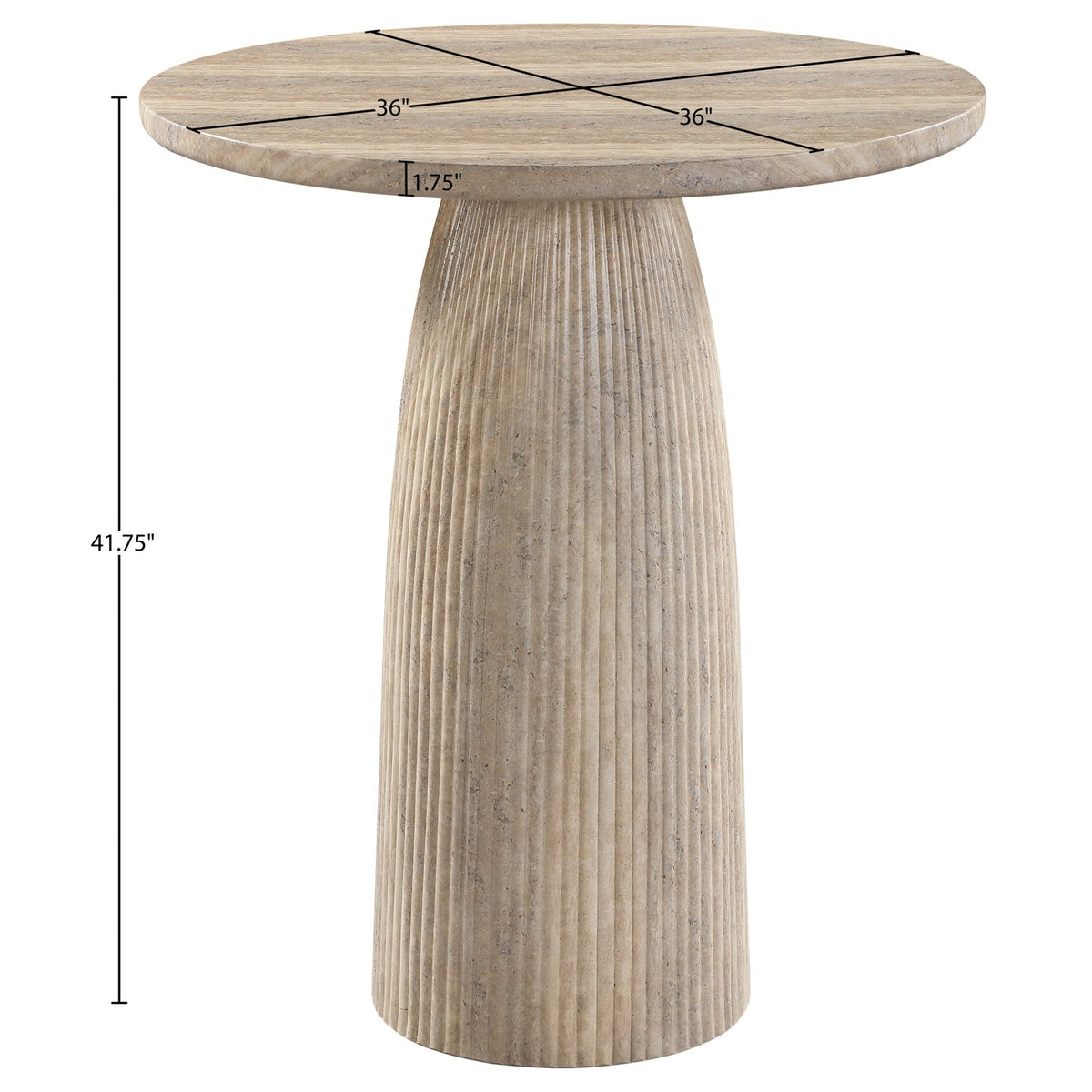 Venosa 36in Travertine Concrete Indoor/Outdoor Bar Table