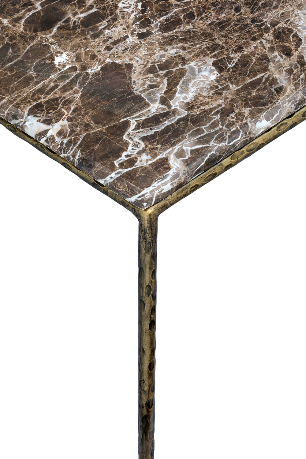 Valen Brown Genuine Marble And Iron Coffee Table