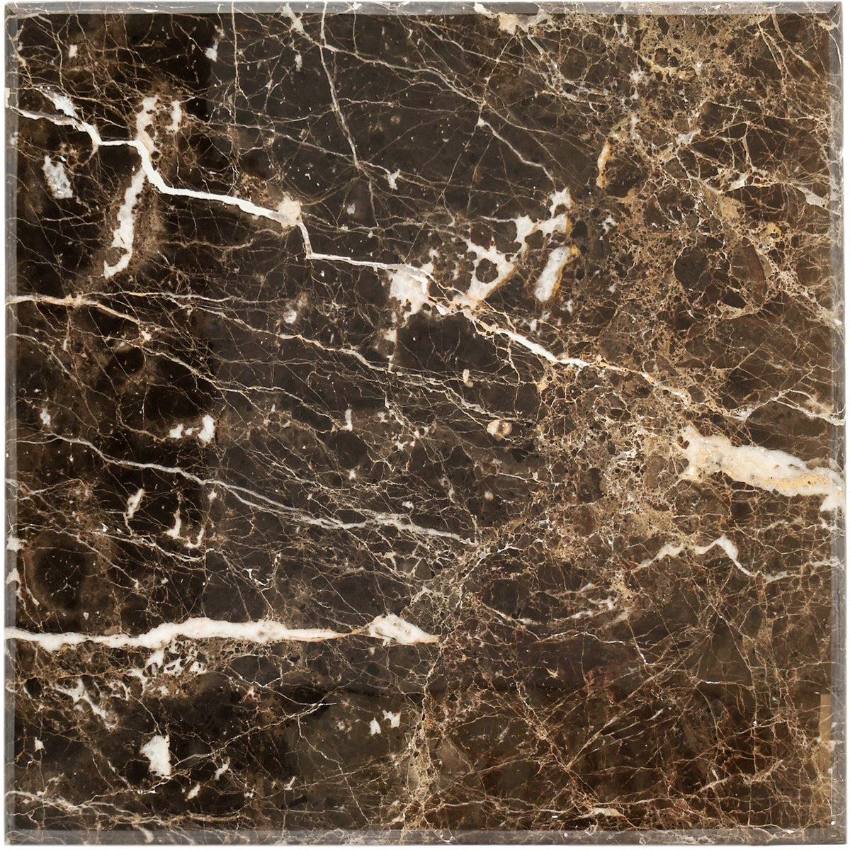 Valen Brown Genuine Marble And Iron End Table Set of 2