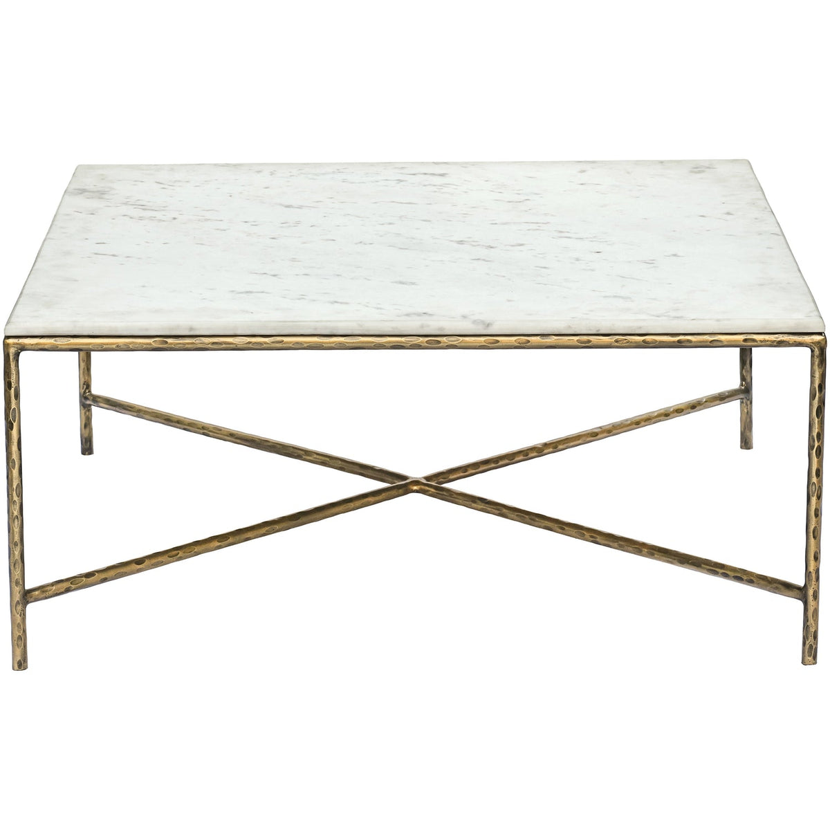 Valen White Genuine Marble And Iron Coffee Table