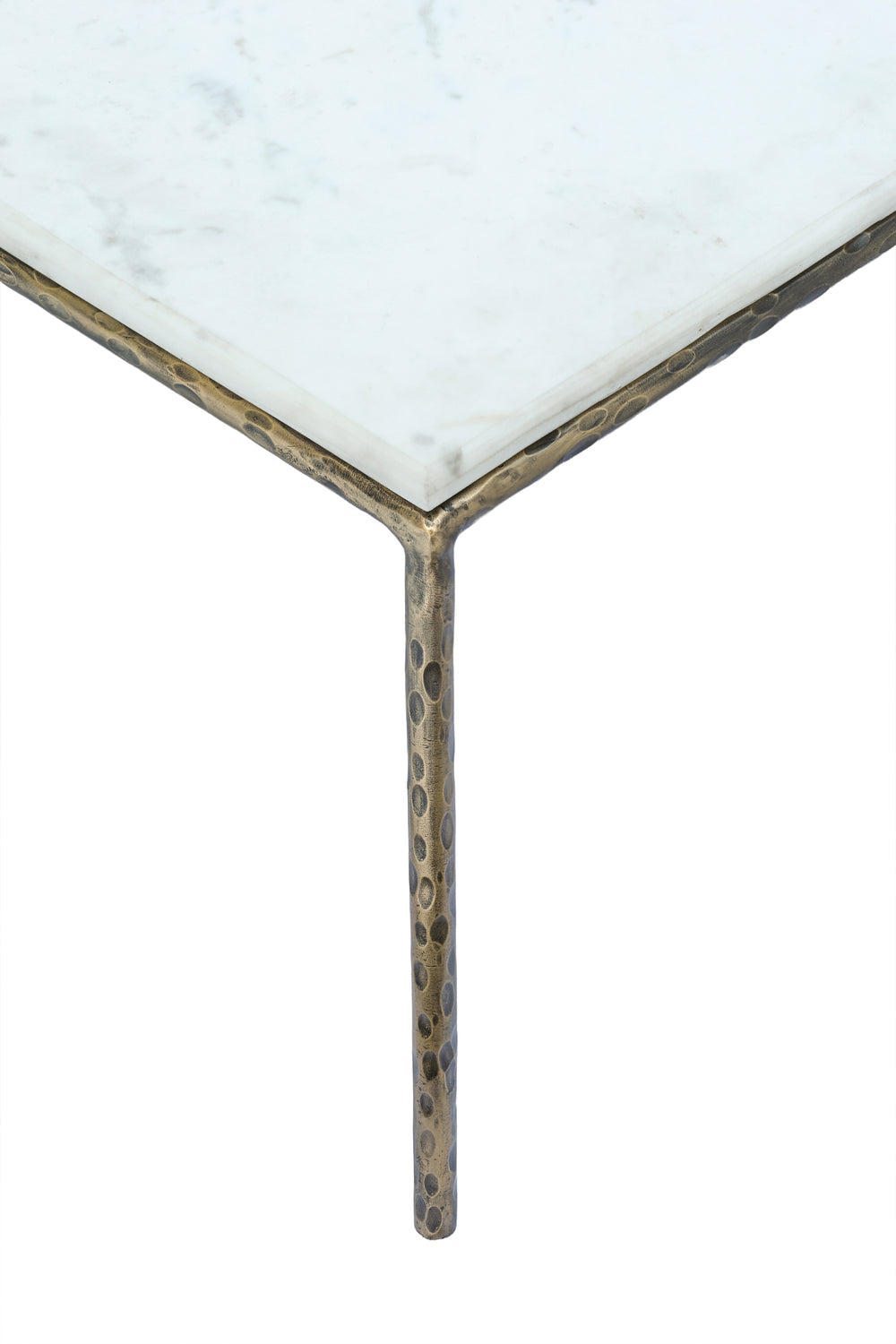 Valen White Genuine Marble And Iron Coffee Table