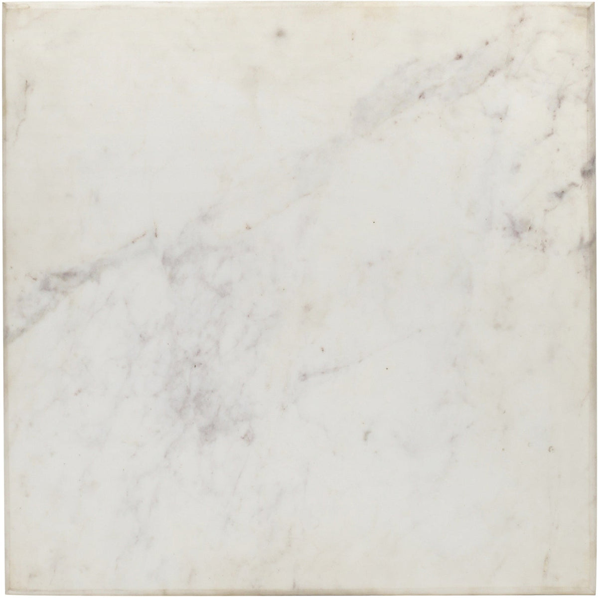 Valen White Genuine Marble And Iron End Table Set of 2
