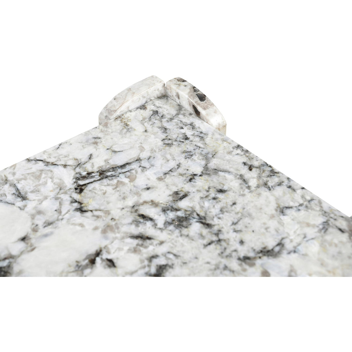Ravello Alaska Genuine Marble End Side Table Set of 2