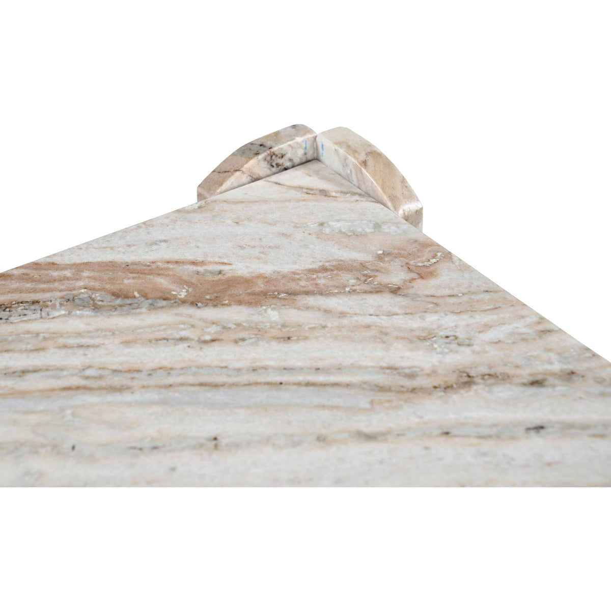 Ravello Brown Genuine Marble End Side Table Set of 2
