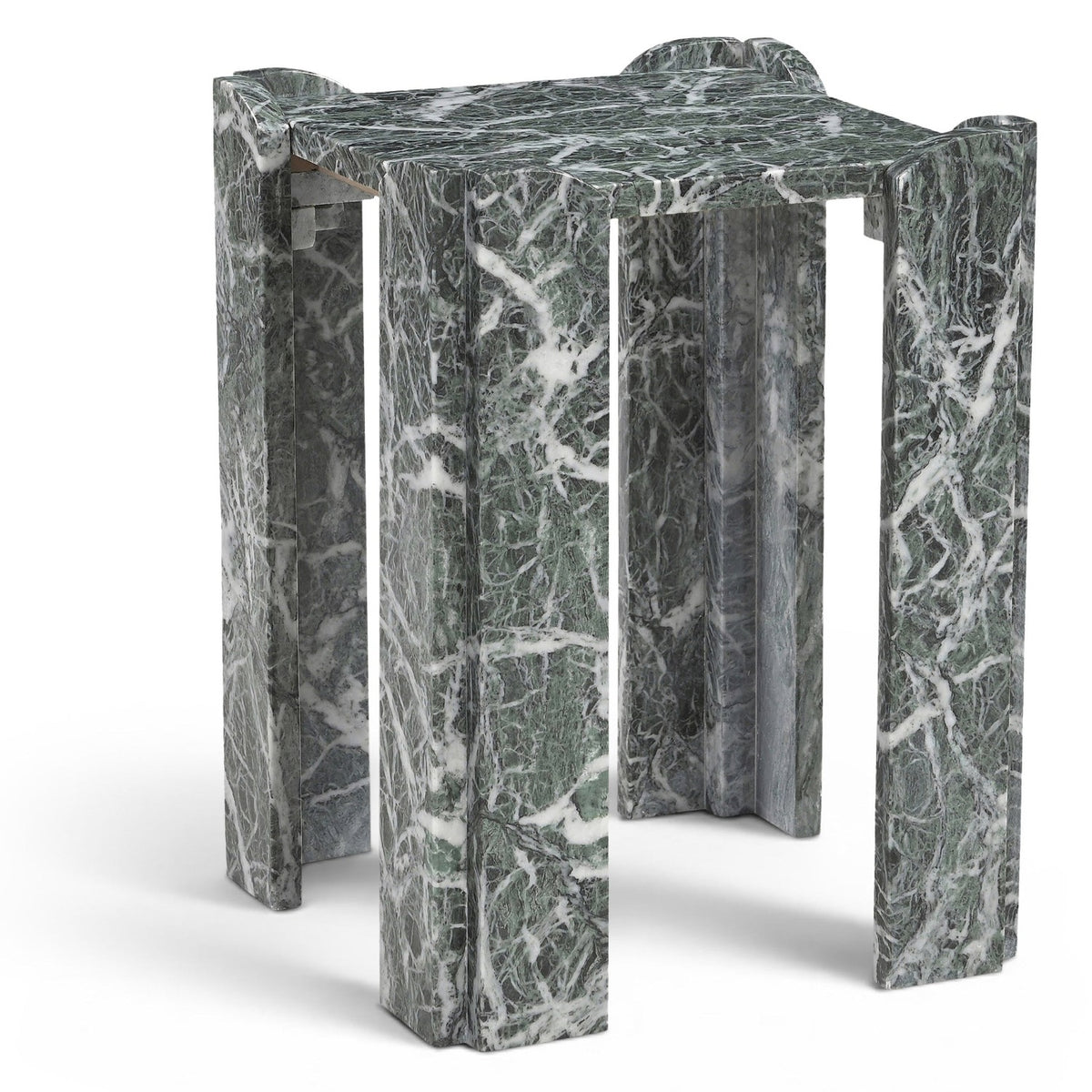 Ravello End / Side Table in genuine Spider green marble, primary product view