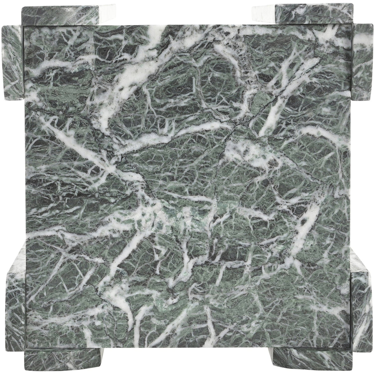 Ravello Green Genuine Marble End Side Table Set of 2