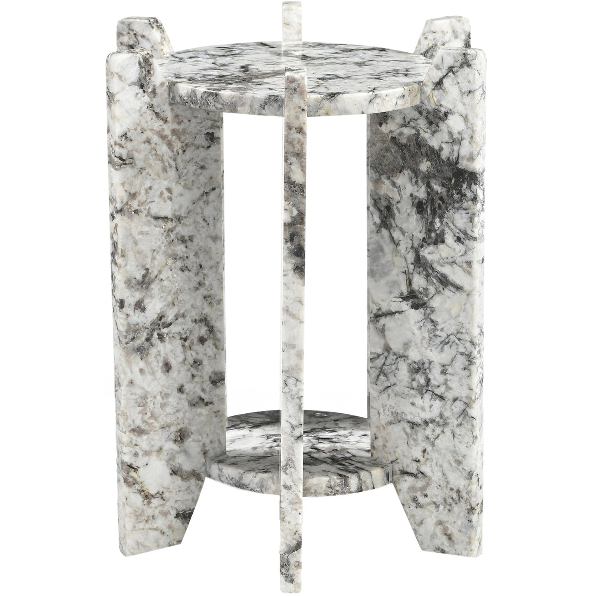 Soriano Alaska Genuine Marble End Side Table Set of 2
