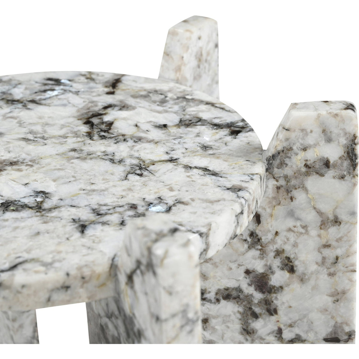Soriano Alaska Genuine Marble End Side Table Set of 2