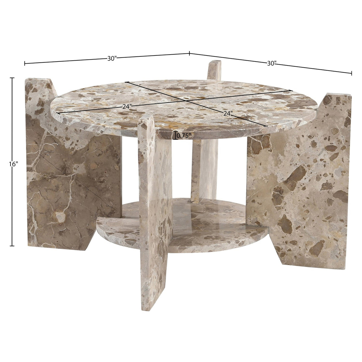 Soriano Beige Genuine Marble Coffee Table