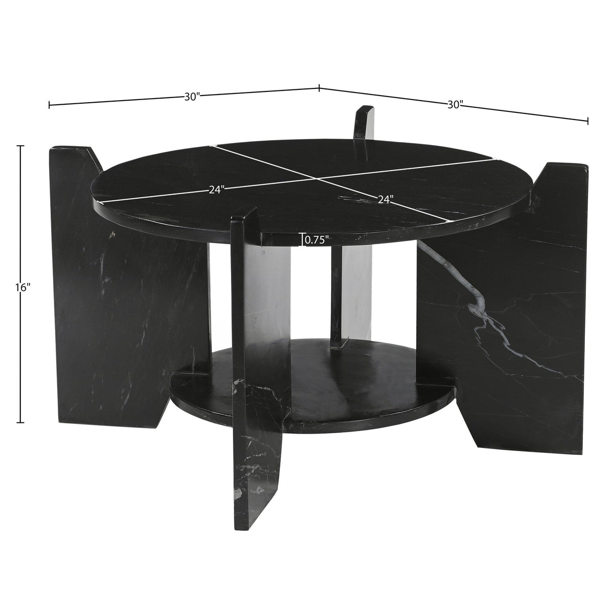 Soriano Black Genuine Marble Coffee Table