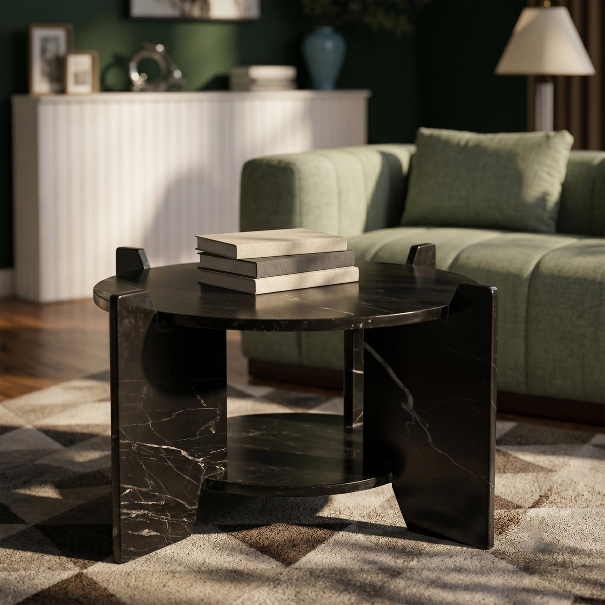 Soriano Black Genuine Marble Coffee Table