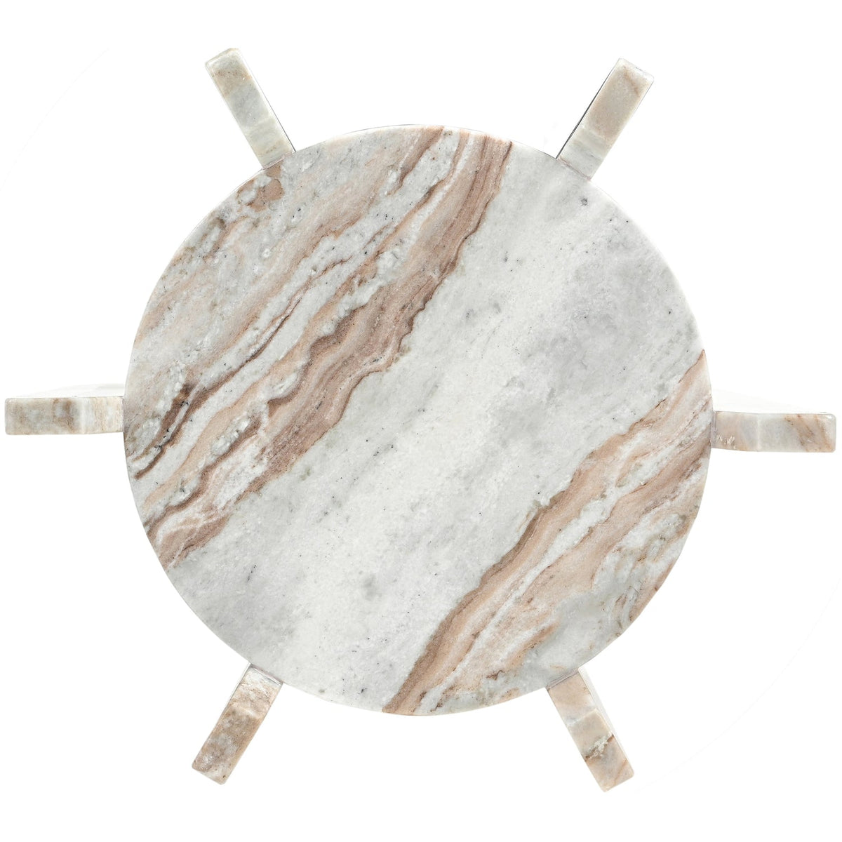 Soriano Brown Genuine Marble End Side Table Set of 2