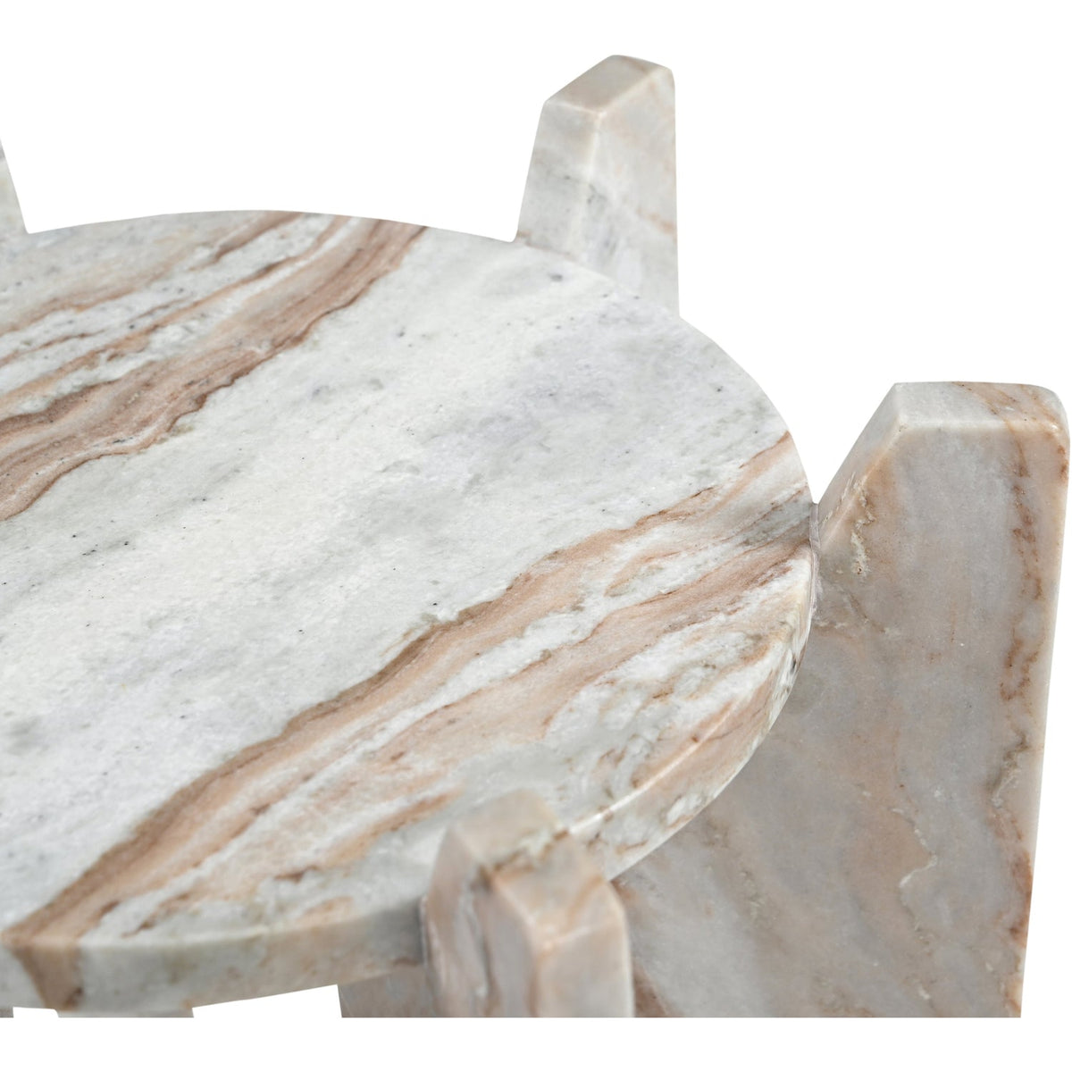 Soriano Brown Genuine Marble End Side Table Set of 2