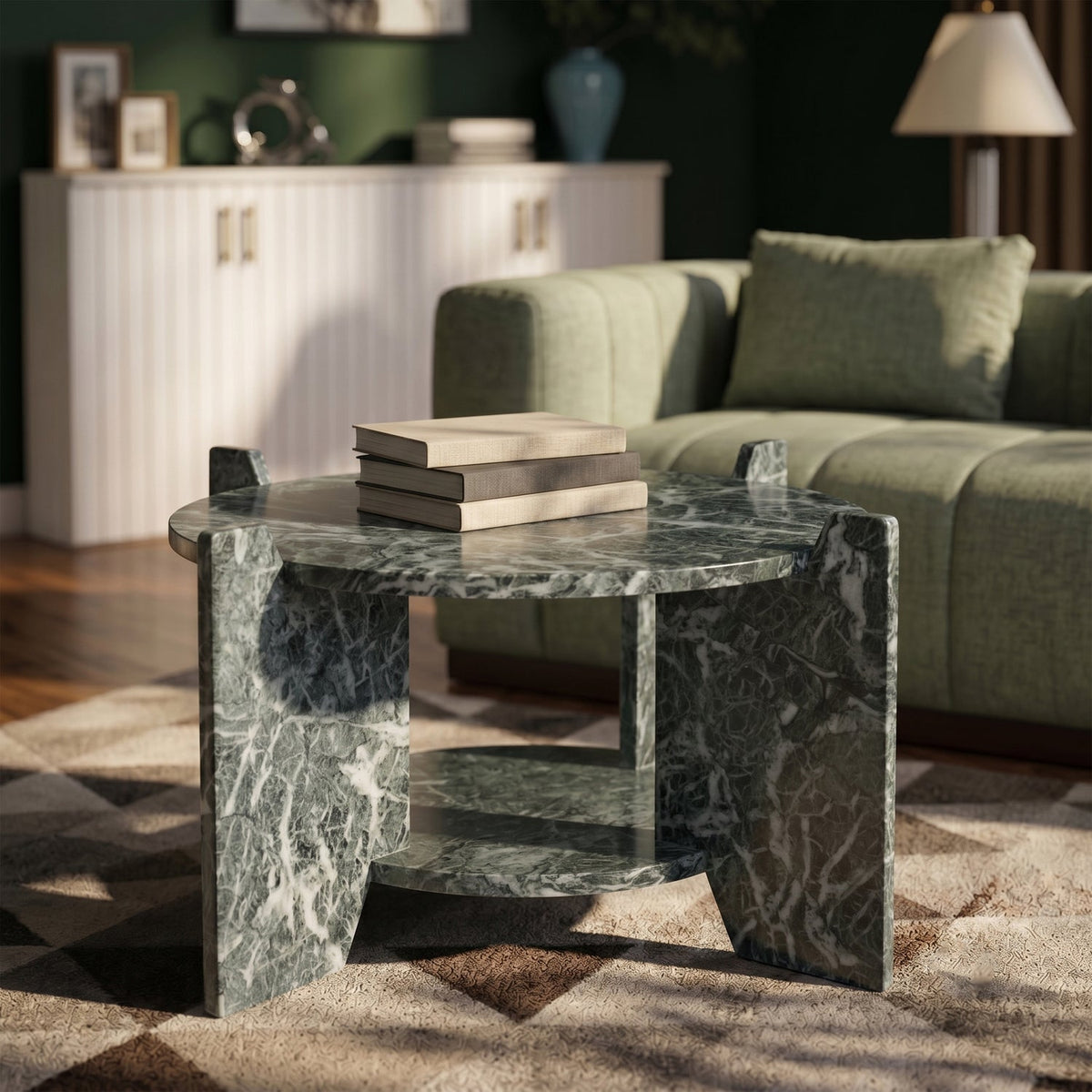 Soriano Green Genuine Marble Coffee Table