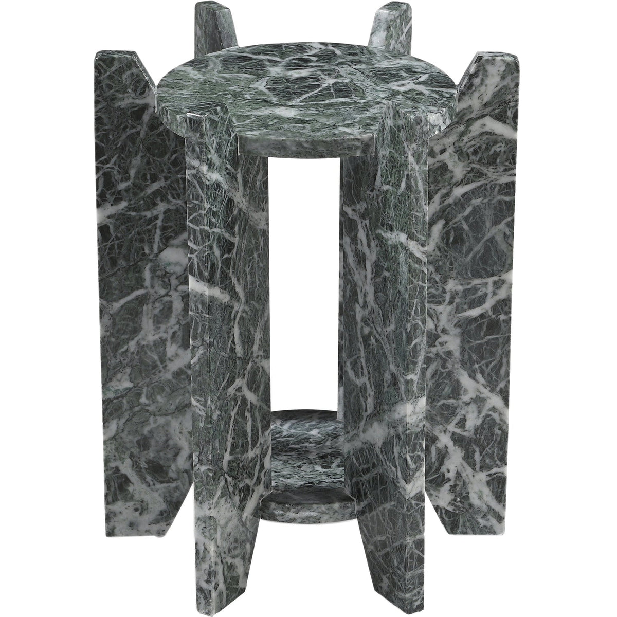 Soriano Green Genuine Marble End Side Table Set of 2