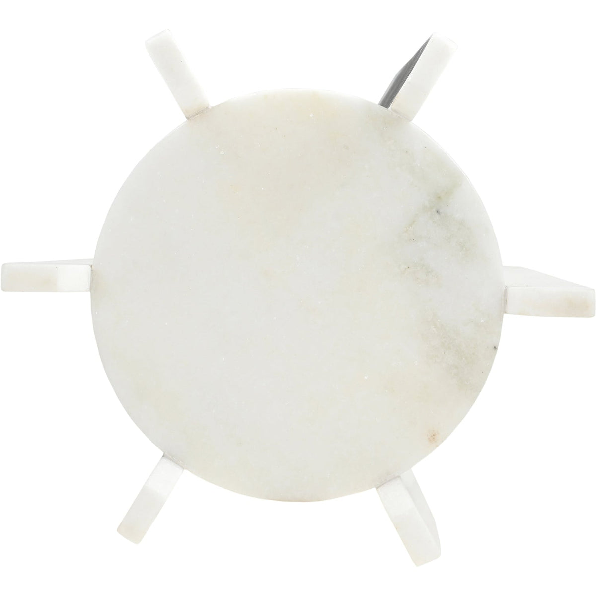 Soriano White Genuine Marble End Side Table Set of 2