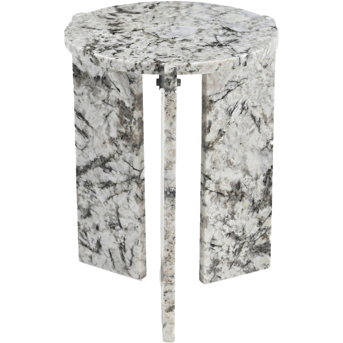 Vernazza Alaska Genuine Marble End Side Table Set of 2