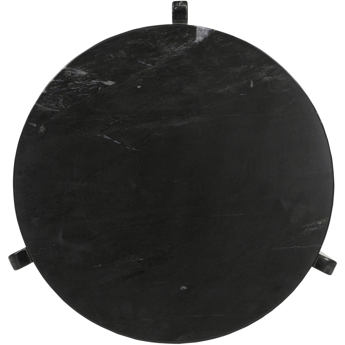 Vernazza Black Genuine Marble End Side Table Set of 2