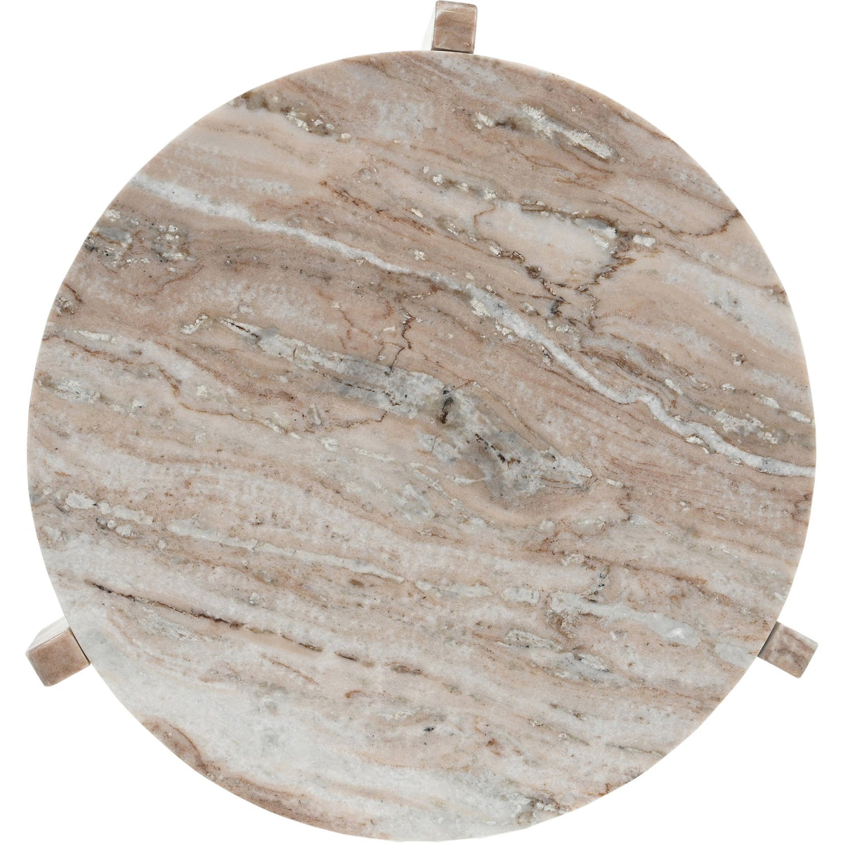 Vernazza Brown Genuine Marble End Side Table Set of 2