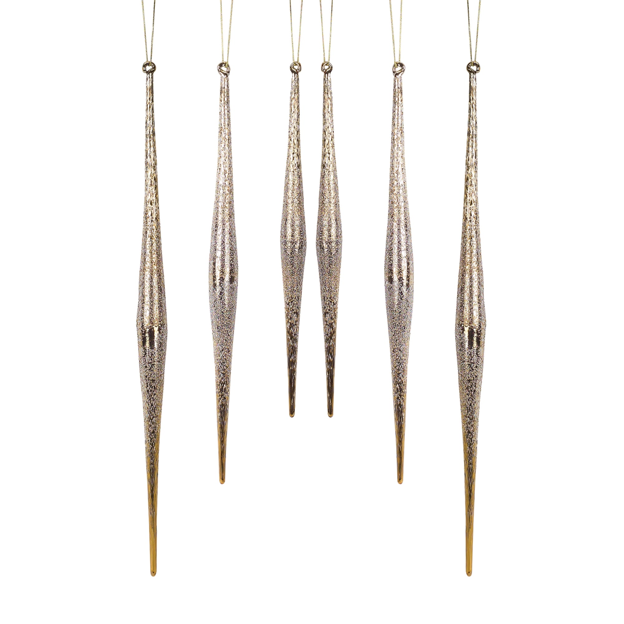 Gold and Silver Ombre Drop Ornament Set of 6