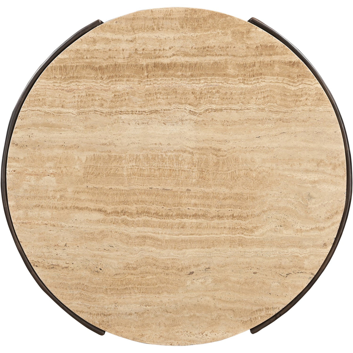 Solstice Brown Travertine And Mango Wood Coffee Table