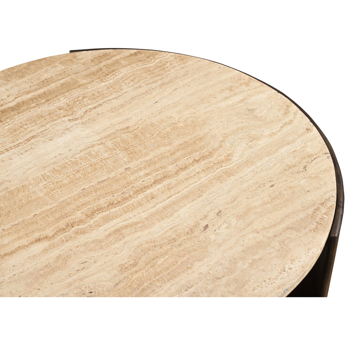 Solstice Brown Travertine And Mango Wood Coffee Table