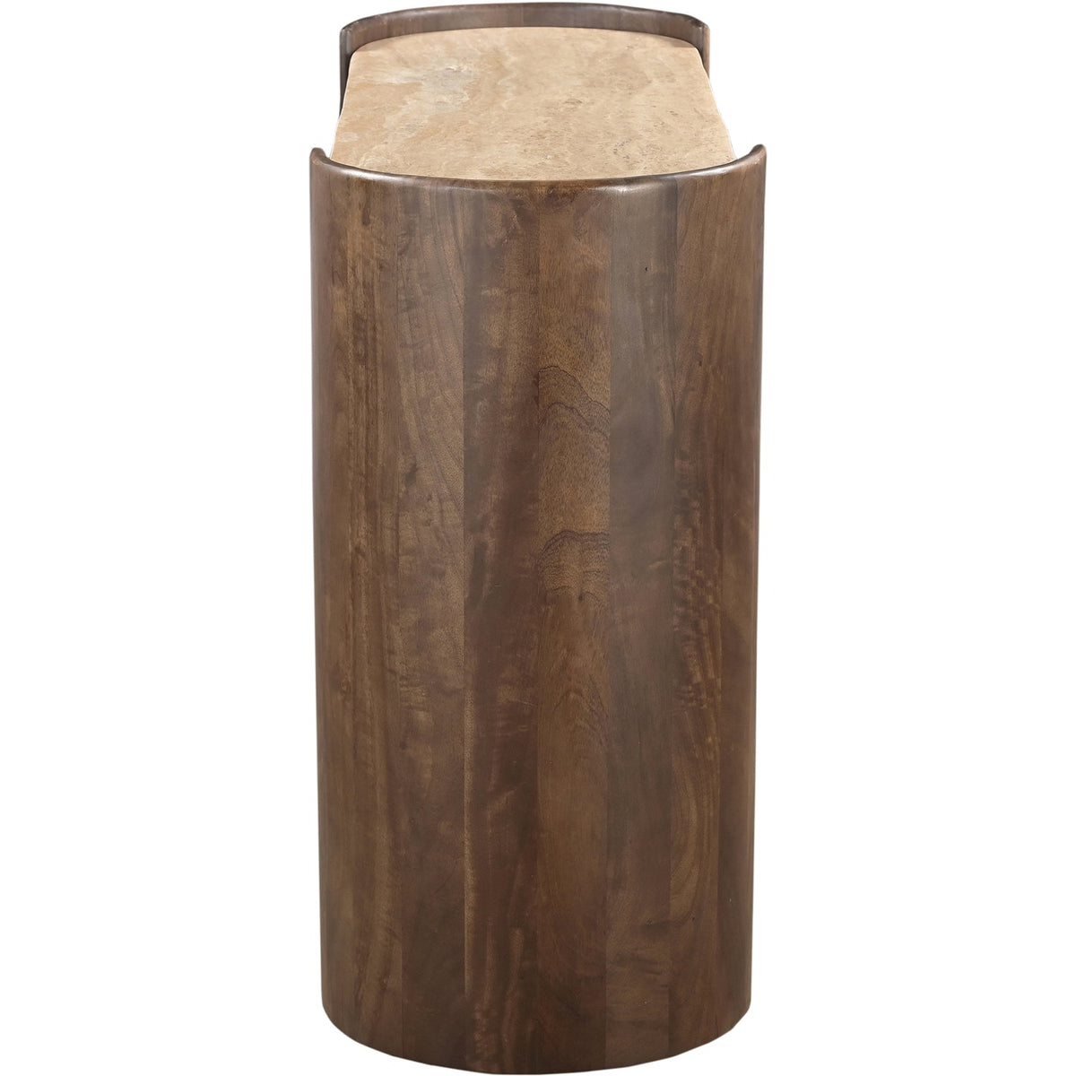 Solstice Brown Travertine And Mango Wood Console Table