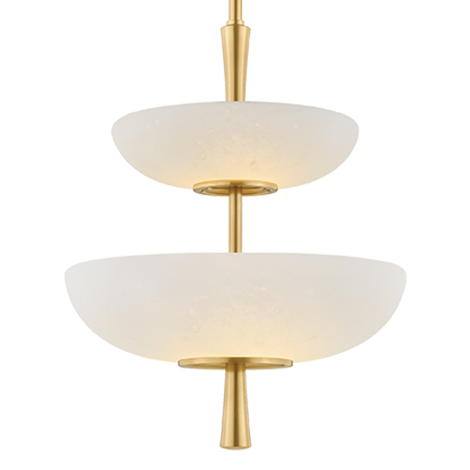 Hudson Valley Lighting Mapledale Double Pendant in Aged Brass, primary product view
