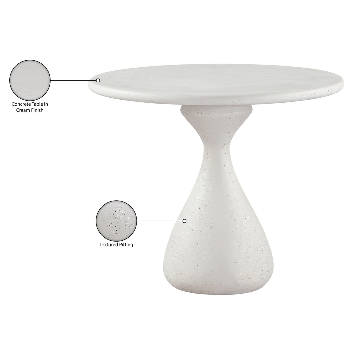 Sano 36in Cream Concrete Indoor/Outdoor Dining Table