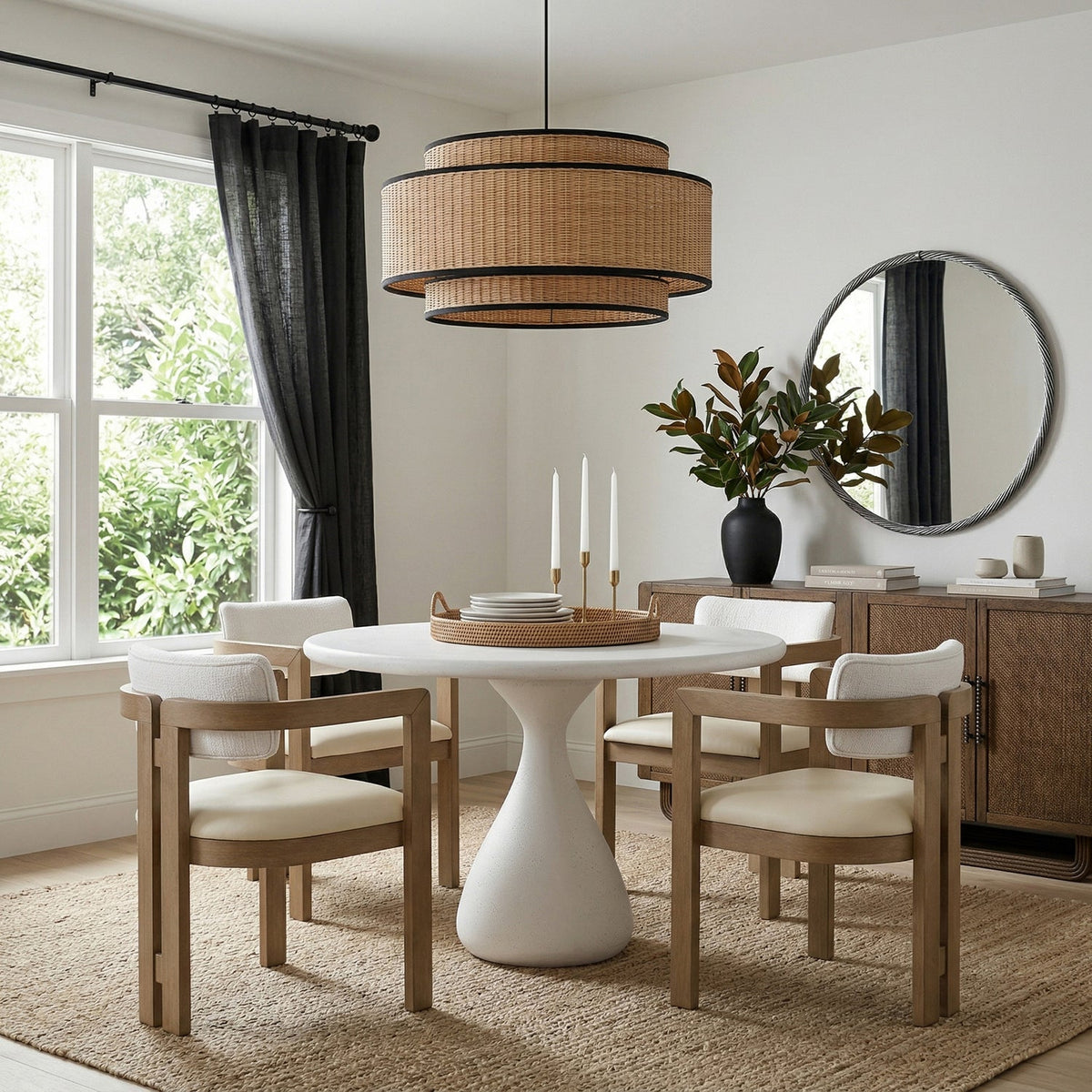 Sano 36in Cream Concrete Indoor/Outdoor Dining Table