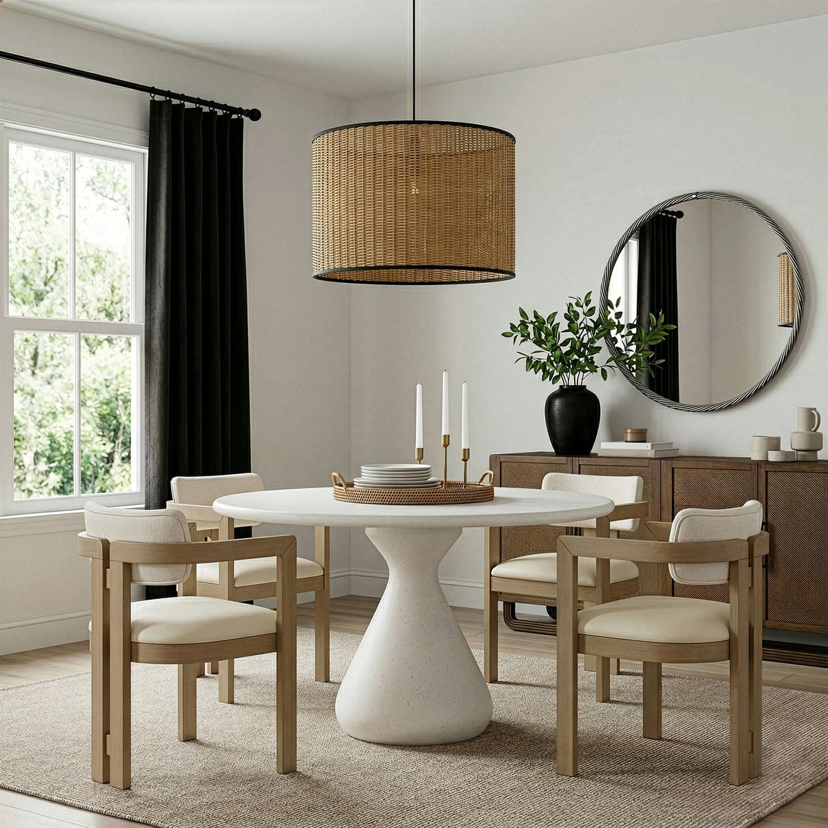 Sano 48in Cream Concrete Indoor/Outdoor Dining Table