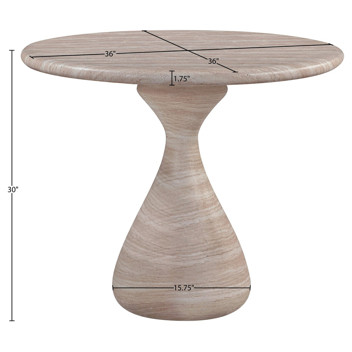 Sano 36in Travertine Concrete Indoor/Outdoor Dining Table