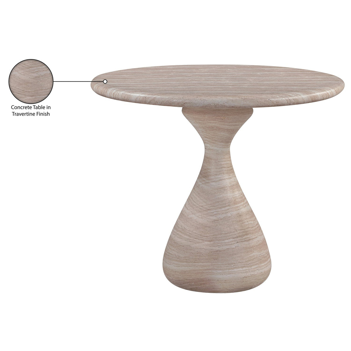 Sano 36in Travertine Concrete Indoor/Outdoor Dining Table