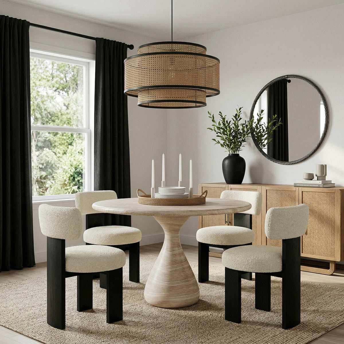 Sano 36in Travertine Concrete Indoor/Outdoor Dining Table