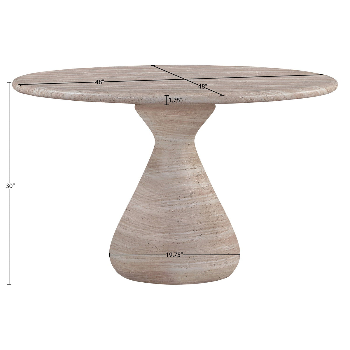Sano 48in Travertine Concrete Indoor/Outdoor Dining Table