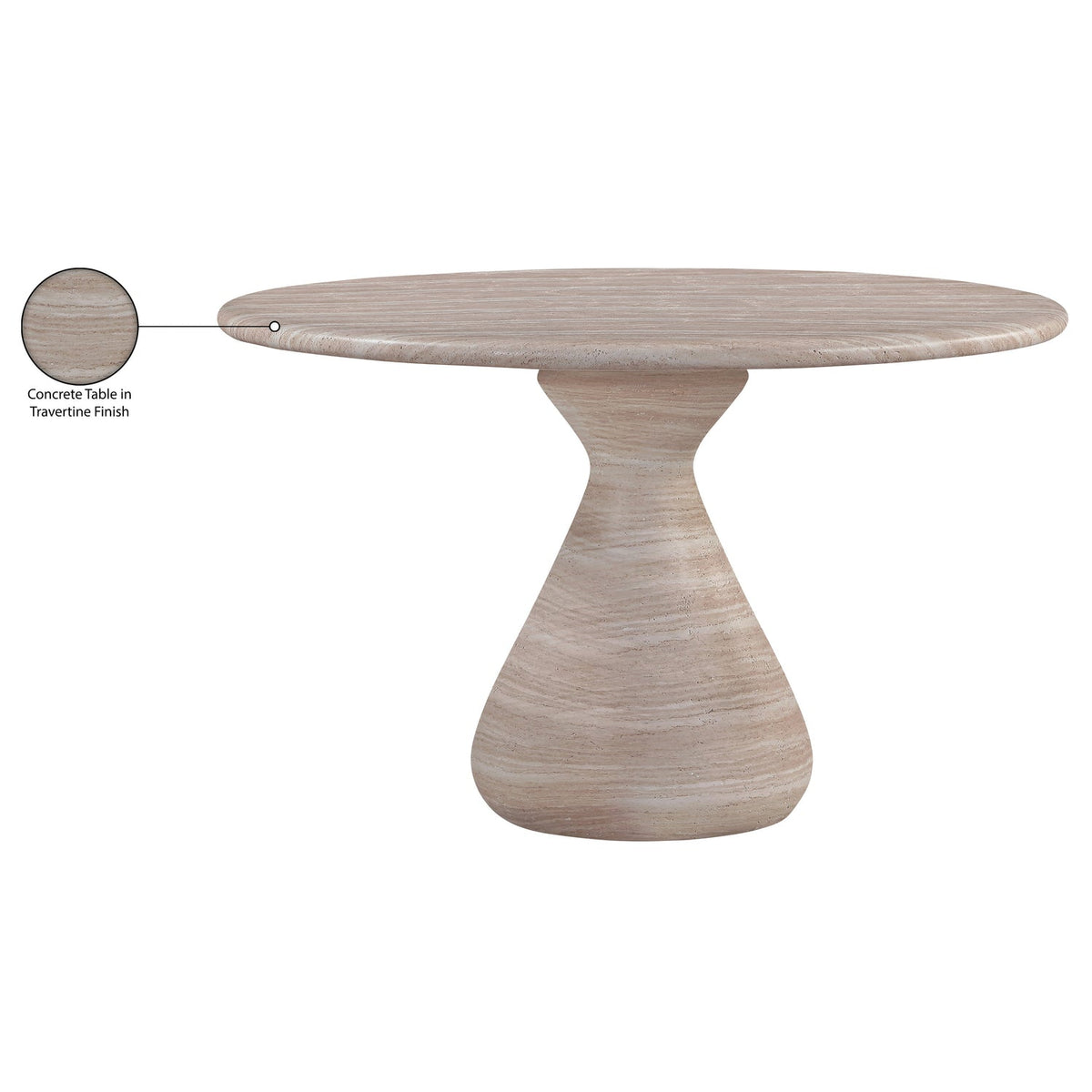 Sano 48in Travertine Concrete Indoor/Outdoor Dining Table