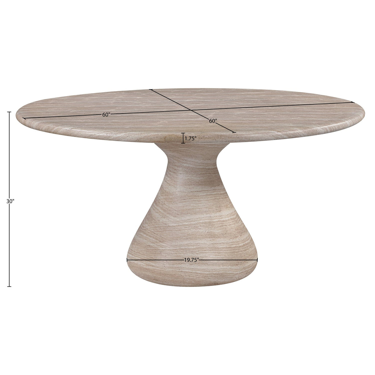 Sano 60in Travertine Concrete Indoor/Outdoor Dining Table