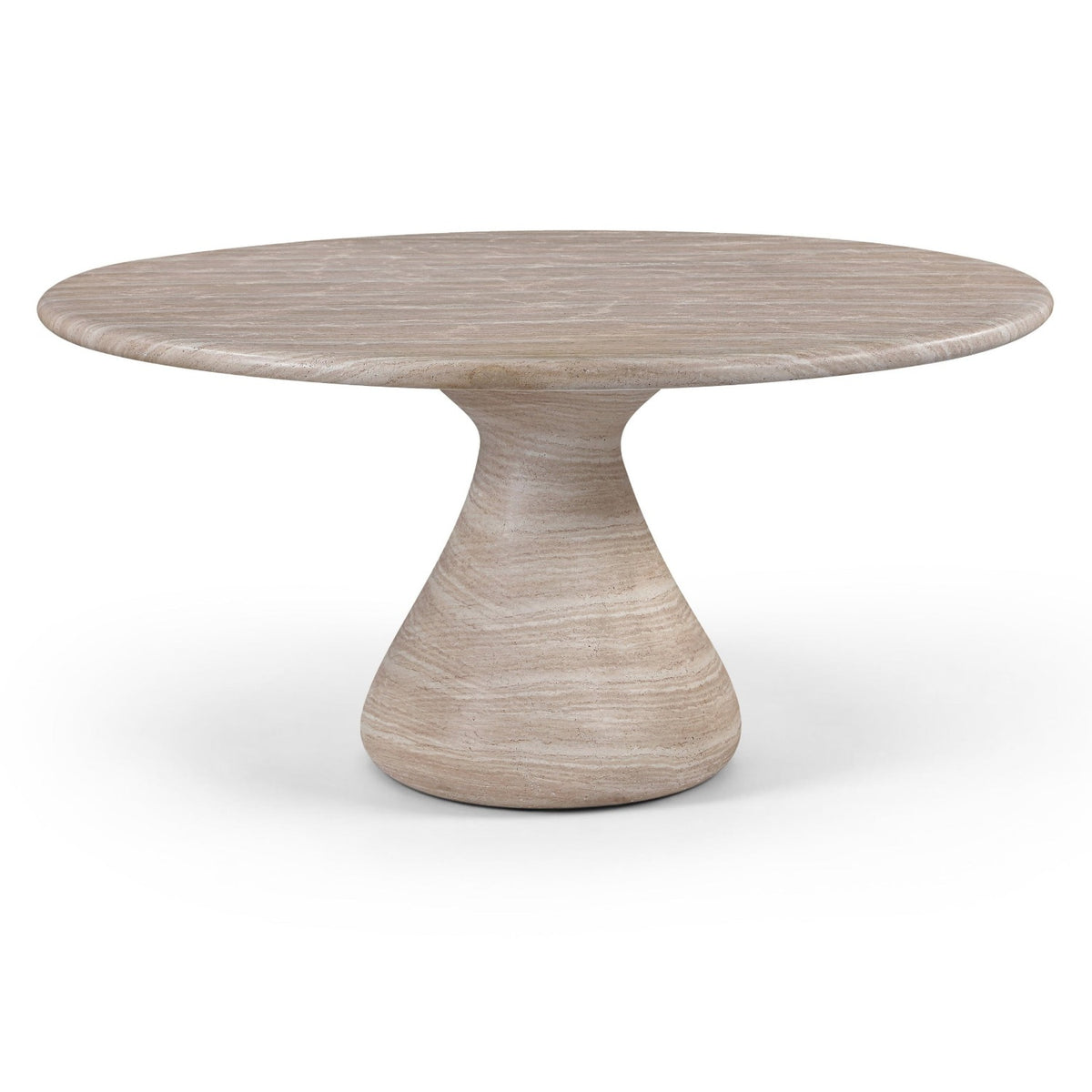 Sano 60" Travertine Concrete Indoor / Outdoor Dining Table in travertine-finish concrete, primary product view