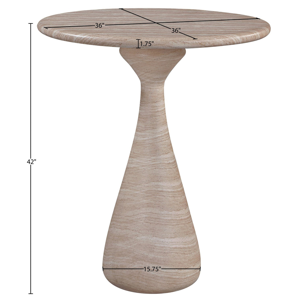 Sano Travertine Concrete Indoor/Outdoor Bar Table