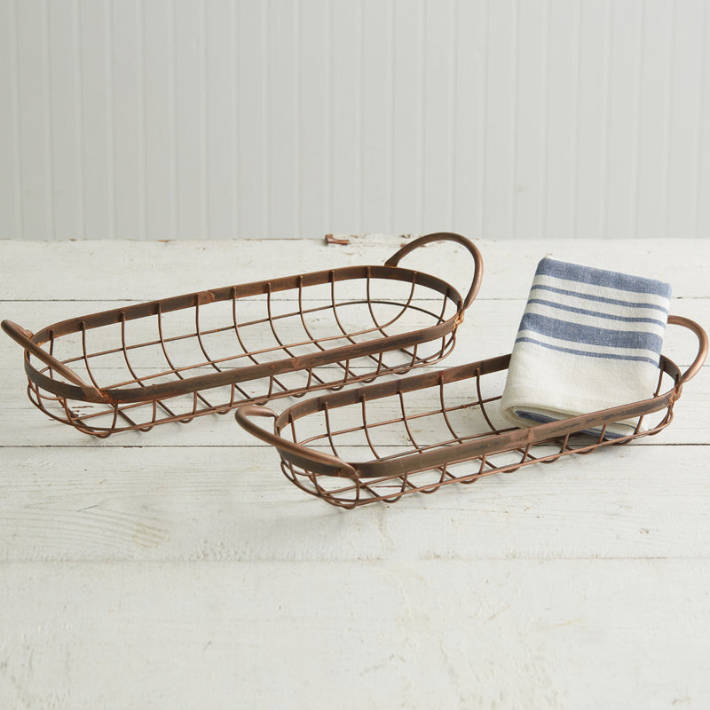 Copper Bread Basket Set of 2
