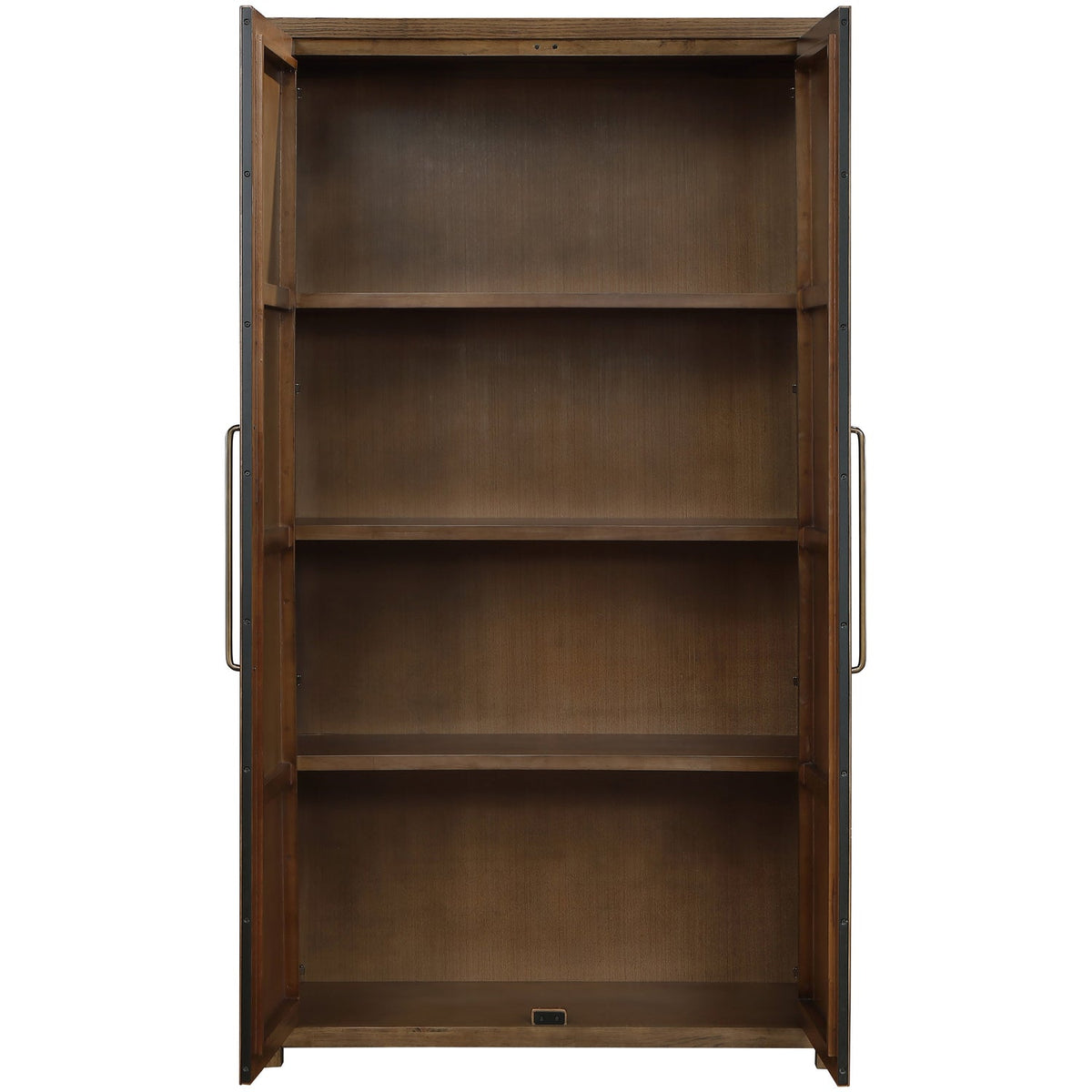 Vana Brown Cane And Solid Wood Storage Cabinet