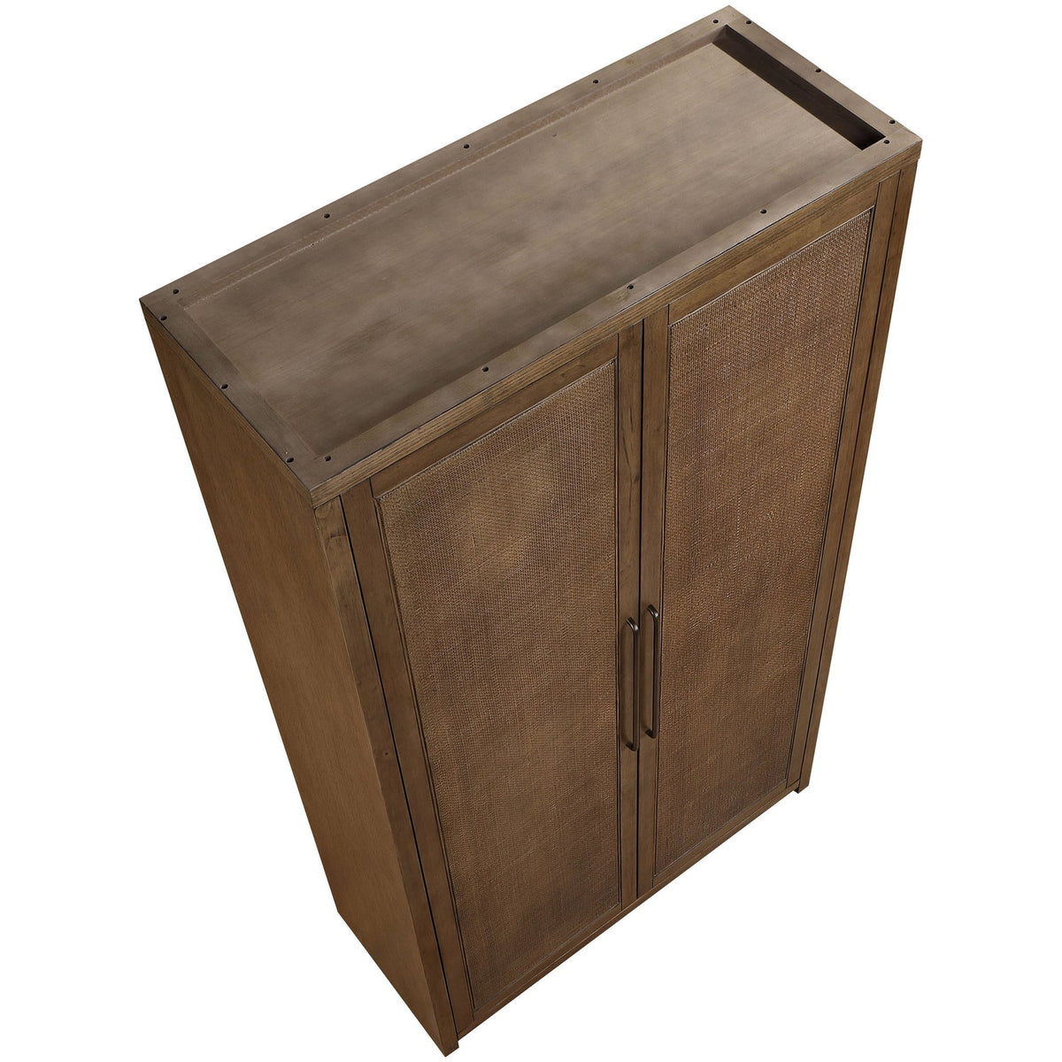 Vana Brown Cane And Solid Wood Storage Cabinet