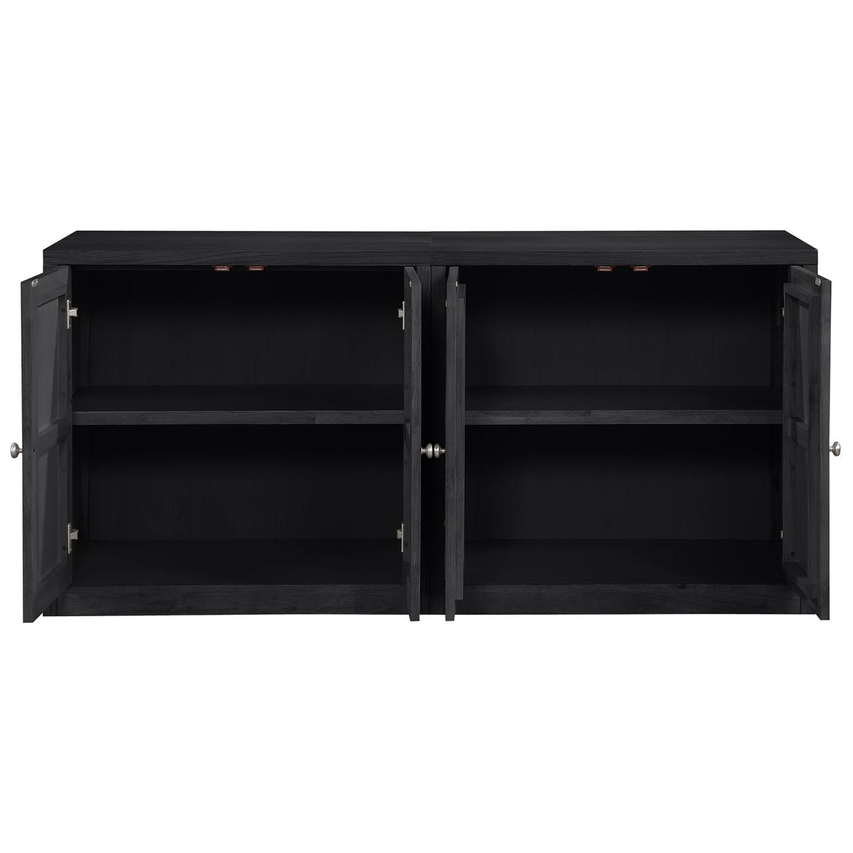 Vero Black Cane Solid Wood And Oak Veneer 2 Piece Sideboard/Buffet