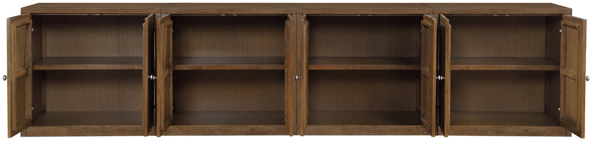 Vero Brown Cane Solid Wood And Oak Veneer 4 Piece Sideboard/Buffet
