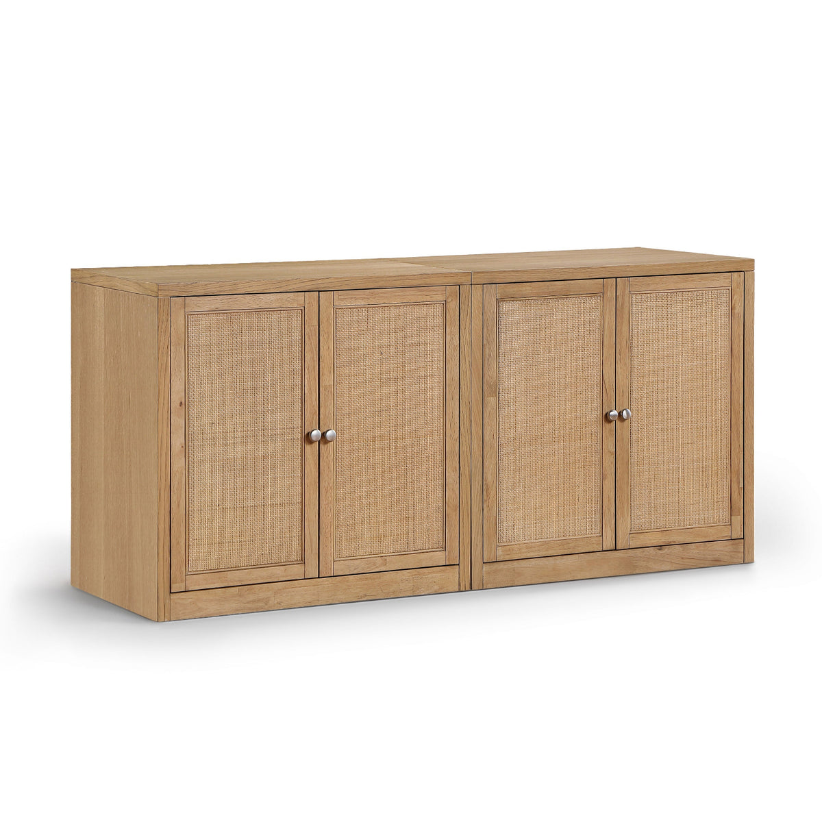 Vero Natural Cane, Solid Wood And Oak Veneer 2pc. Sideboard/Buffet in natural oak veneer and cane, primary product view