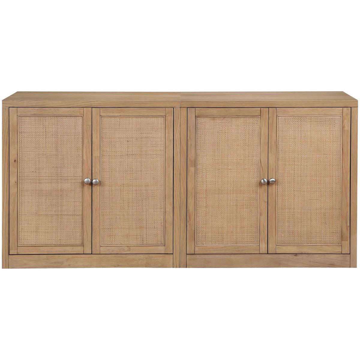 Vero Natural Cane Solid Wood And Oak Veneer 2 Piece Sideboard/Buffet